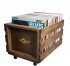 WOODEN RECORD STORAGE CRATE ON WHEELS FOR 100 LPS - RETRO MUSIQUE фото 1