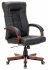 Кресло Бюрократ KB-10WALNUT/B/LEATH (Office chair KB-10WALNUT black leather cross metal/wood) фото 1
