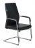 Кресло Бюрократ _JONS-LOW-V/BLACK (Office chair _JONS-LOW-V black leather low back runners metal хром) фото 1
