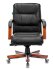 Кресло Бюрократ T-9927WALNUT-LOW/BL (Office chair T-9927WALNUT-LOW black leather low back cross metal/wood) фото 2