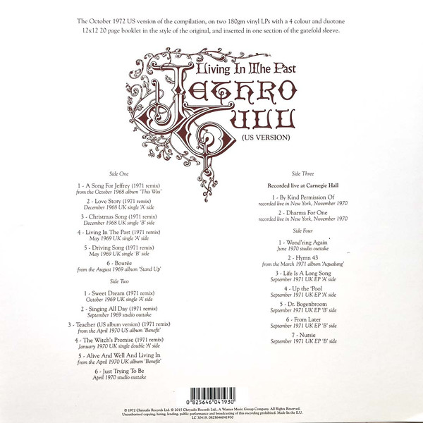 Рок PLG Jethro Tull Living In The Past (180 Gram/Gatefold) - фото 2