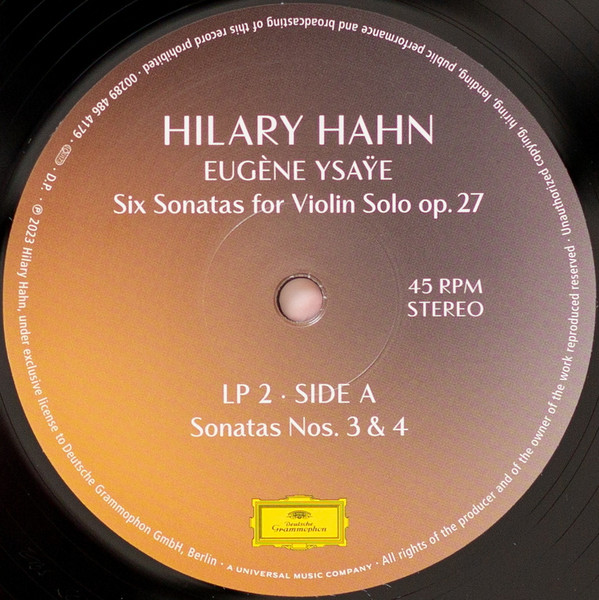 Классика Universal (Aus) Hahn, Hilary - Ysaye: Six Sonatas For Violin Solo Op. 27 (180 Gram Black Vinyl 2LP)\ - фото 2