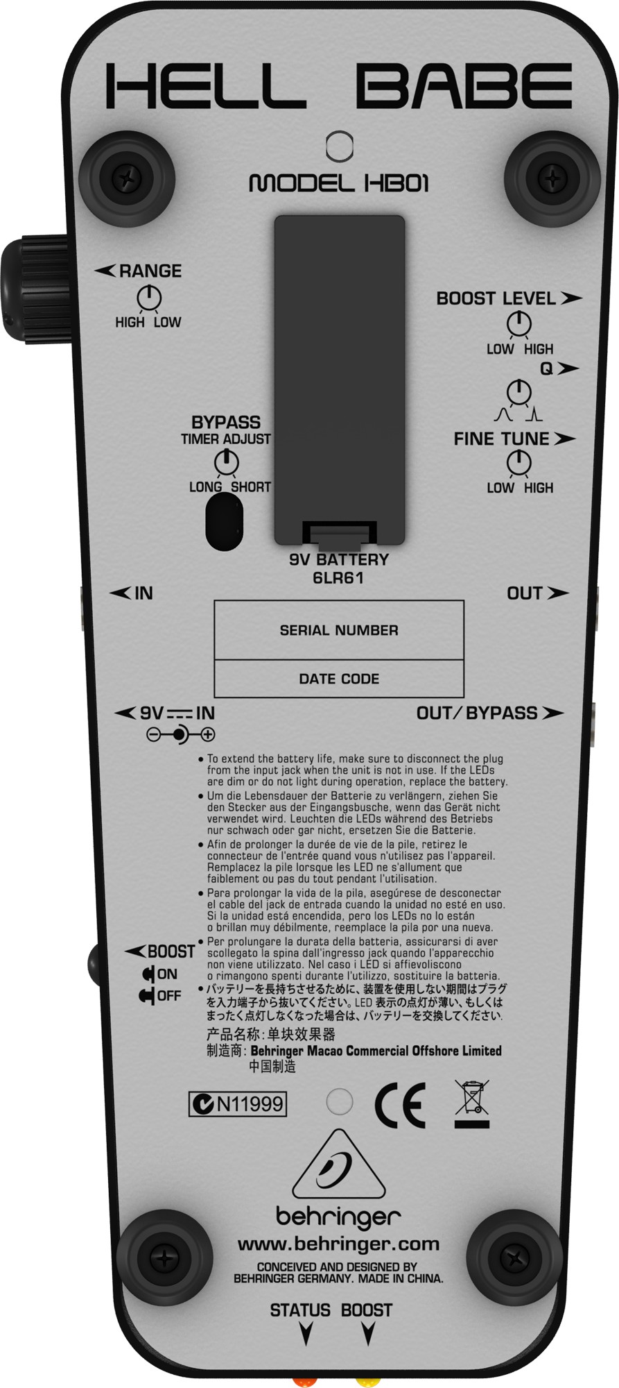 Процессоры эффектов и педали для гитары Behringer HB01 - фото 2