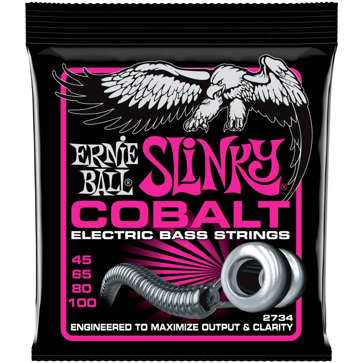 Струны Ernie Ball 2734 Slinky Cobalt Super Bass струны ernie ball 2816 slinky cobalt flatwound regular