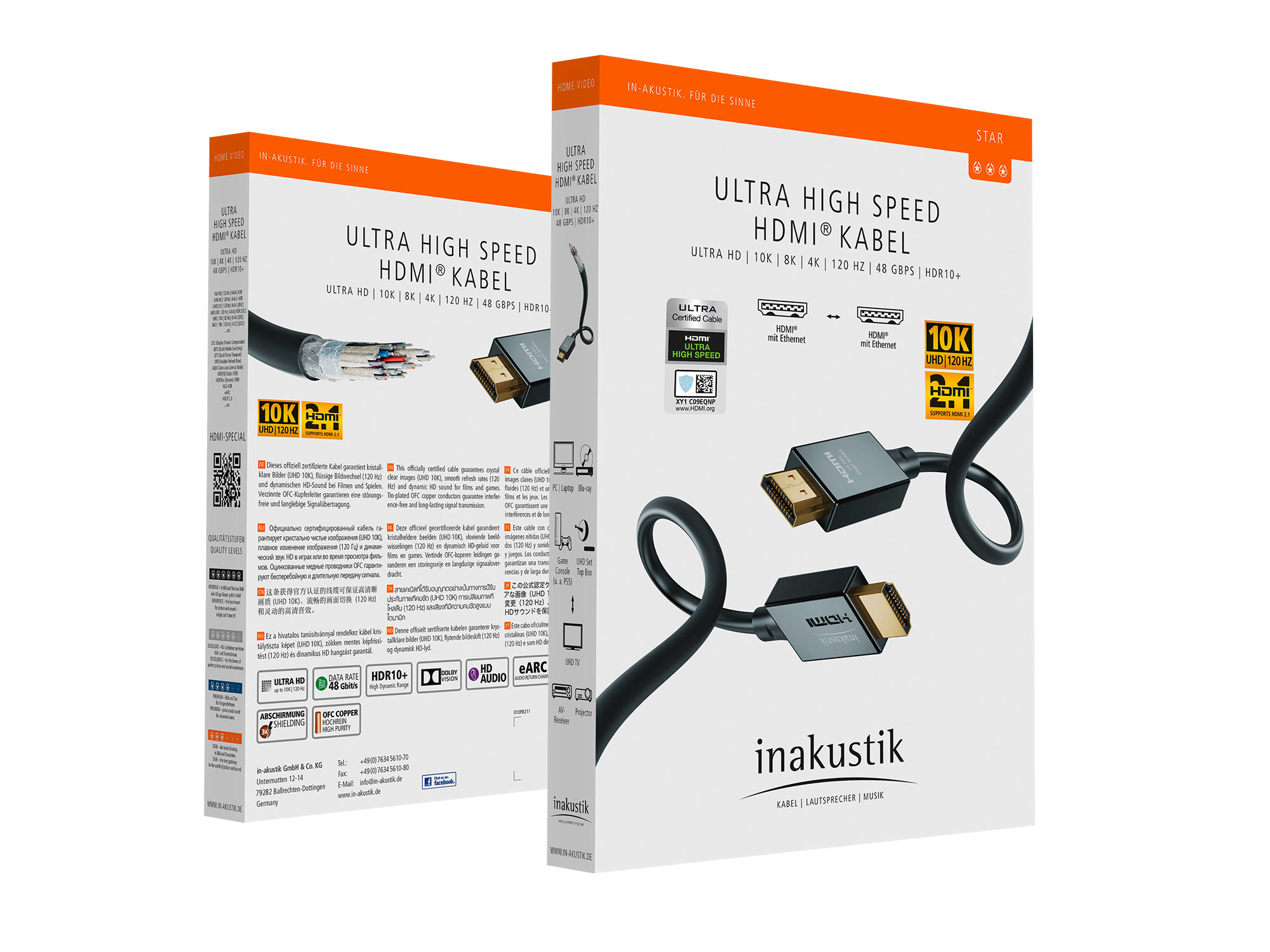 HDMI кабели In-Akustik Star HDMI 2.1, 2.0m #00324620, цвет черный - фото 2