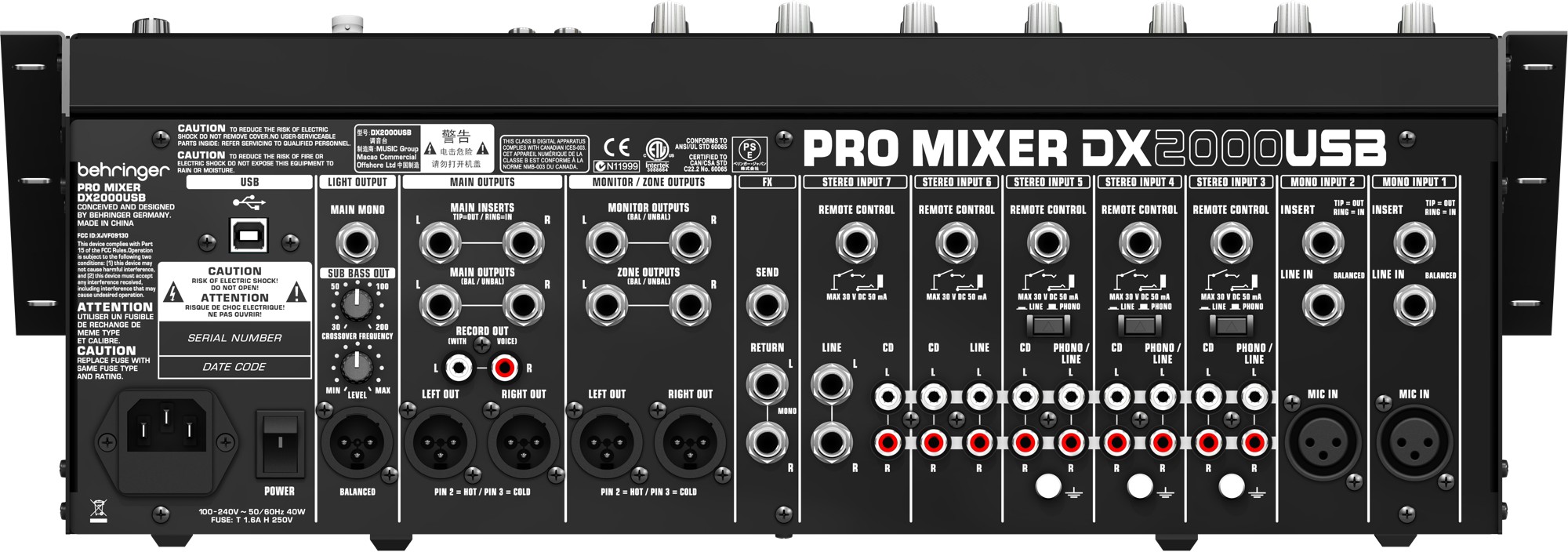 DJ-микшеры и оборудование Behringer DX2000USB, цвет черный - фото 2