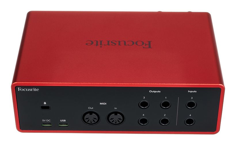 Аудиоинтерфейсы для домашней студии FOCUSRITE Scarlett 4i4 4th Gen, цвет красный - фото 3