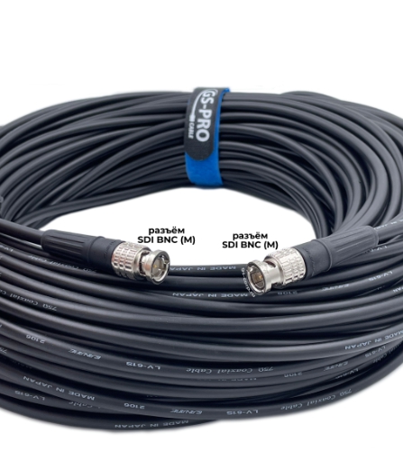 Кабели с разъемами GS-PRO 6G SDI BNC-BNC (black) 40 метров кабели с разъемами gs pro 12g sdi bnc bnc black 30 метров