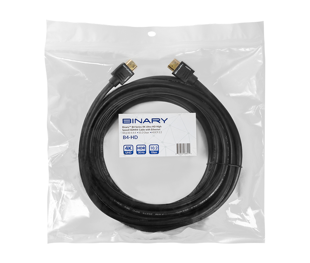 HDMI кабели Binary HDMI B4 4K Ultra HD High Speed 5.0м, цвет черный - фото 2