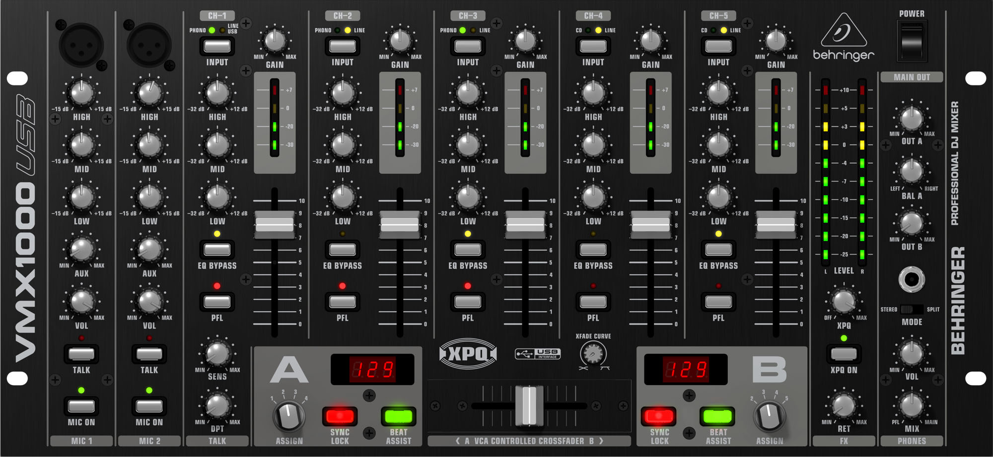 DJ-микшеры и оборудование Behringer VMX1000USB аудиоинтерфейс behringer u phoria umc204hd