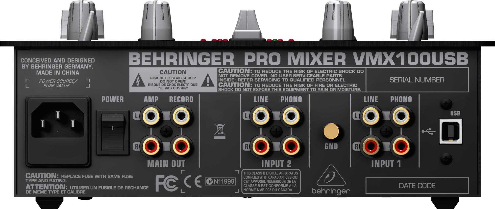 DJ-микшеры и оборудование Behringer VMX100USB, цвет черный - фото 2