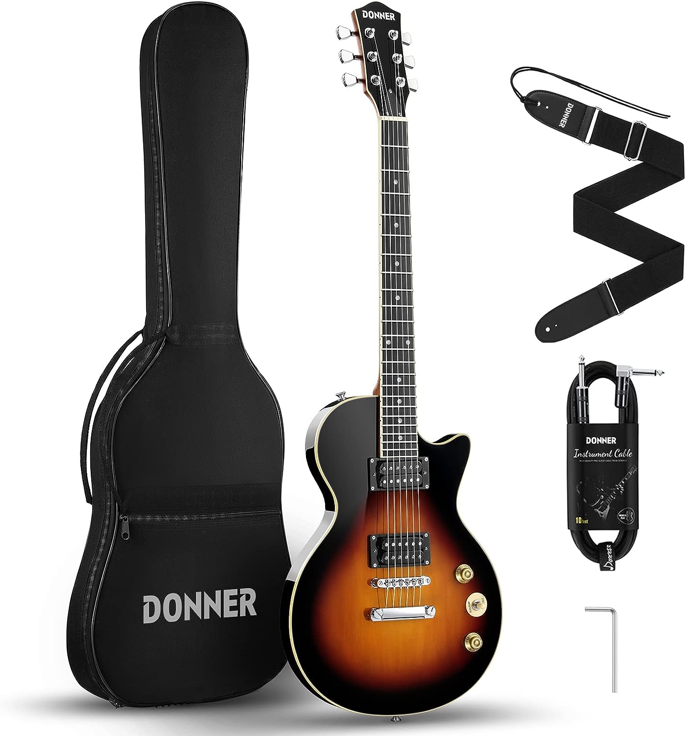 Электрогитары Donner LP-124 Sunburst (чехол в комплекте)