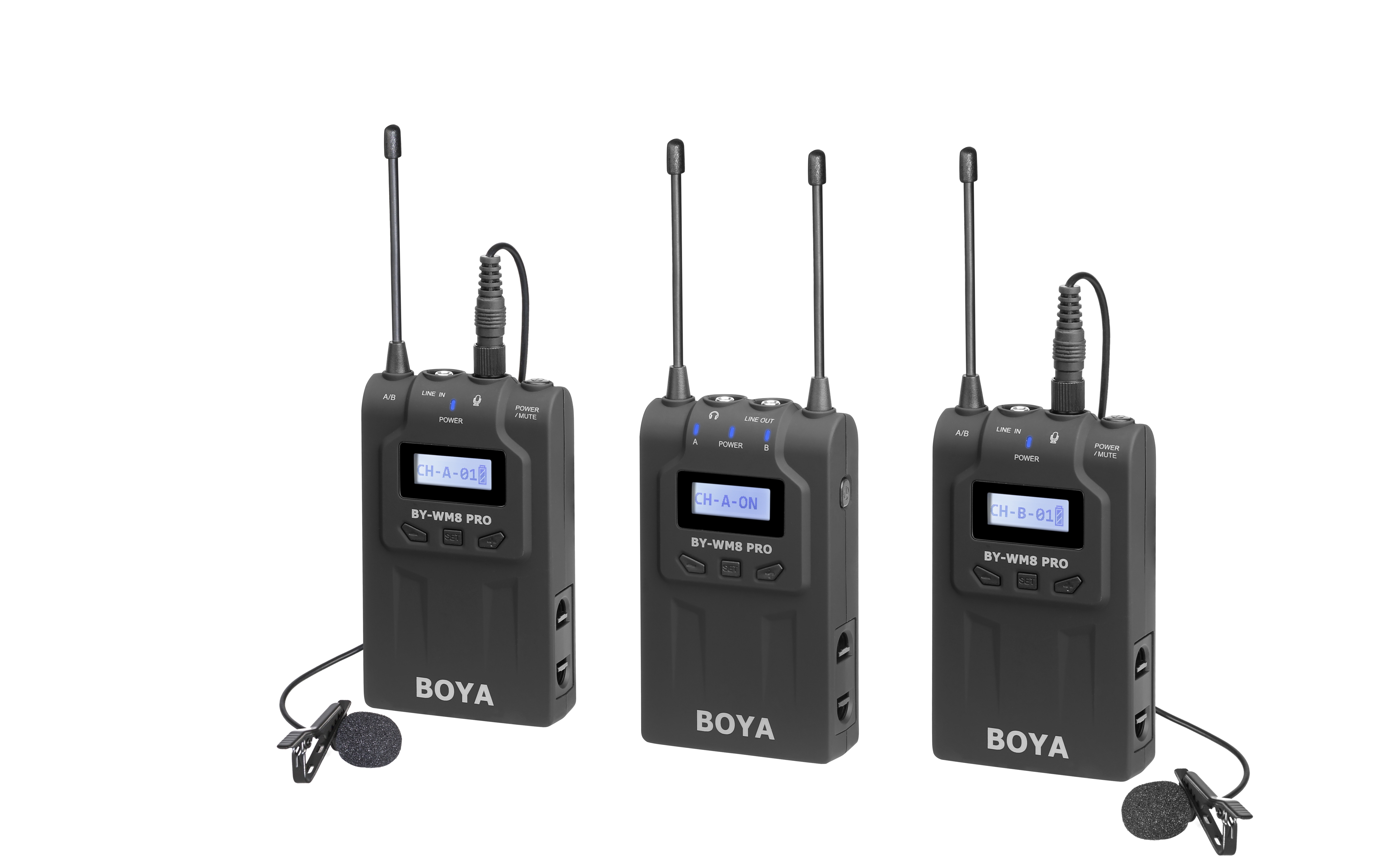 Радиосистемы для ТВ Boya BY-WM8 Pro-K2 двухканальная укв беспроводная портативная микрофонная система