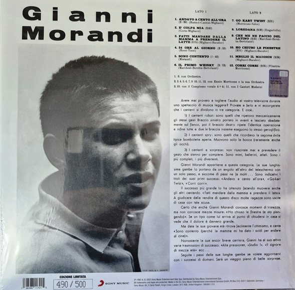 Поп Sony Music Gianni Morandi - Gianni Morandi (Coloured Vinyl LP) - фото 2