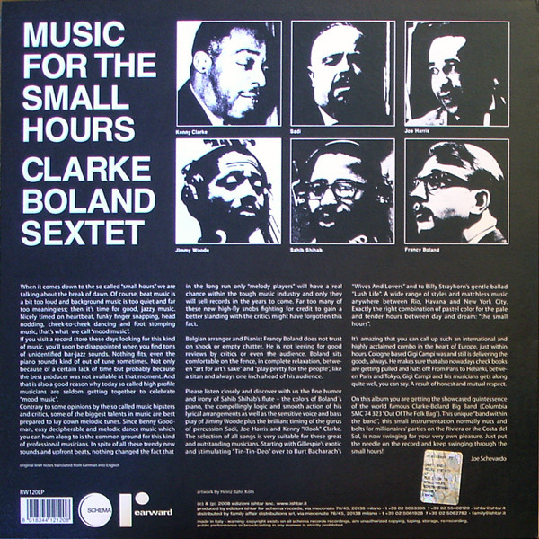 Джаз Universal US Kenny Clarke; Boland, Francy - Music For The Small Hours (Black Vinyl LP) - фото 2