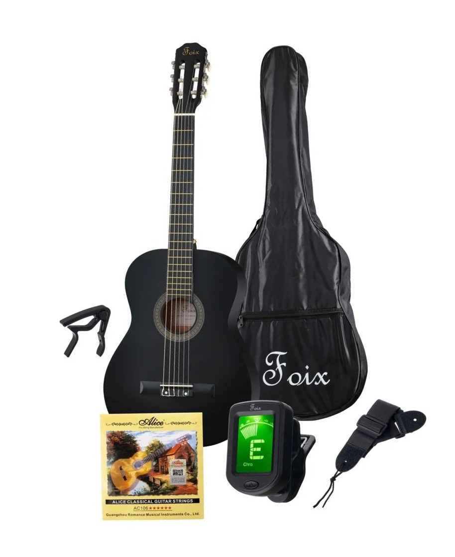 Классические гитары Foix FCG-2039CAP-BK-MAT (аксессуары в комплекте) классические гитары foix fcg 2036cap wh 3 4 аксессуары в комплекте