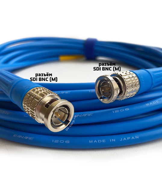 Кабели с разъемами GS-PRO 12G SDI BNC-BNC (blue) 10 метров сетевой кабель gembird cablexpert utp cat 5e 7 5m blue pp12 7 5m b