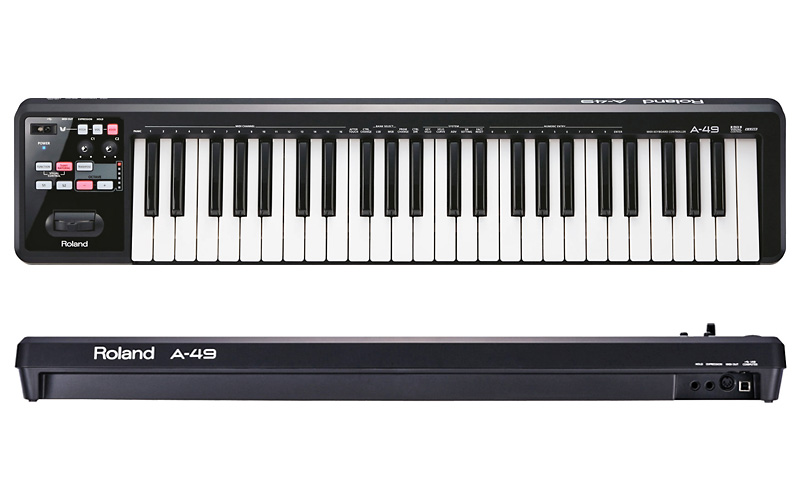 MIDI клавиатуры Roland A-49-BK контроллер midi клавиатуры worlde panda с 25 клавишами и midi контроллер drum pad