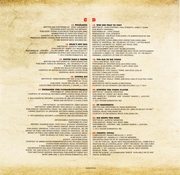 Хип-хоп Republic Various Artists, Quentin Tarantino’s Django Unchained Original Motion Picture Soundtrack - фото 2