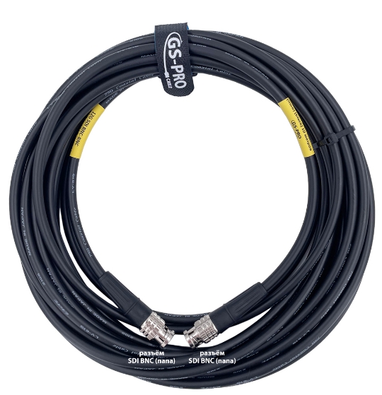 Кабели с разъемами GS-PRO 12G SDI BNC-BNC (black) 10 метров кабели с разъемами gs pro 12g sdi bnc bnc black 10 метров