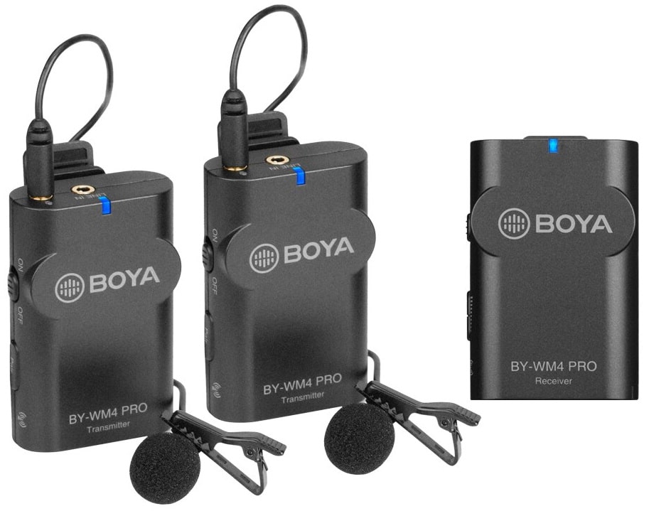 Радиосистемы для ТВ Boya BY-WM4 Pro-K2 andoer двойной горячий башмак вспышки speedlite кронштейн сплиттер для nikon d750 d7200 d7100 d7000 d800 d810 d600 dslr камеры видеокамеры