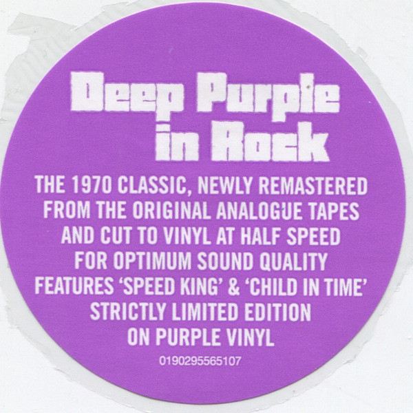 Рок PLG Deep Purple In Rock (Limited 180 Gram Purple Vinyl/2018 Remastered) - фото 3