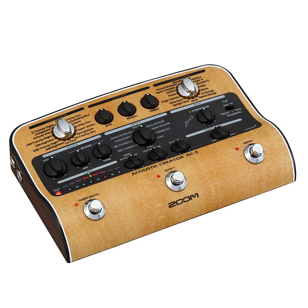 Процессоры эффектов и педали для гитары Zoom AC-3 p 011 12 дырочный звукосниматель для акустической гитары магнитный преобразователь с регулятором громкости тона аудиокабель