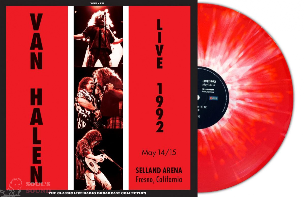 Рок SECOND RECORDS VAN HALEN - LIVE AT SELLAND ARENA FRESNO 1992 (RED/WHITE SPLATTER VINYL) (LP) - фото 2