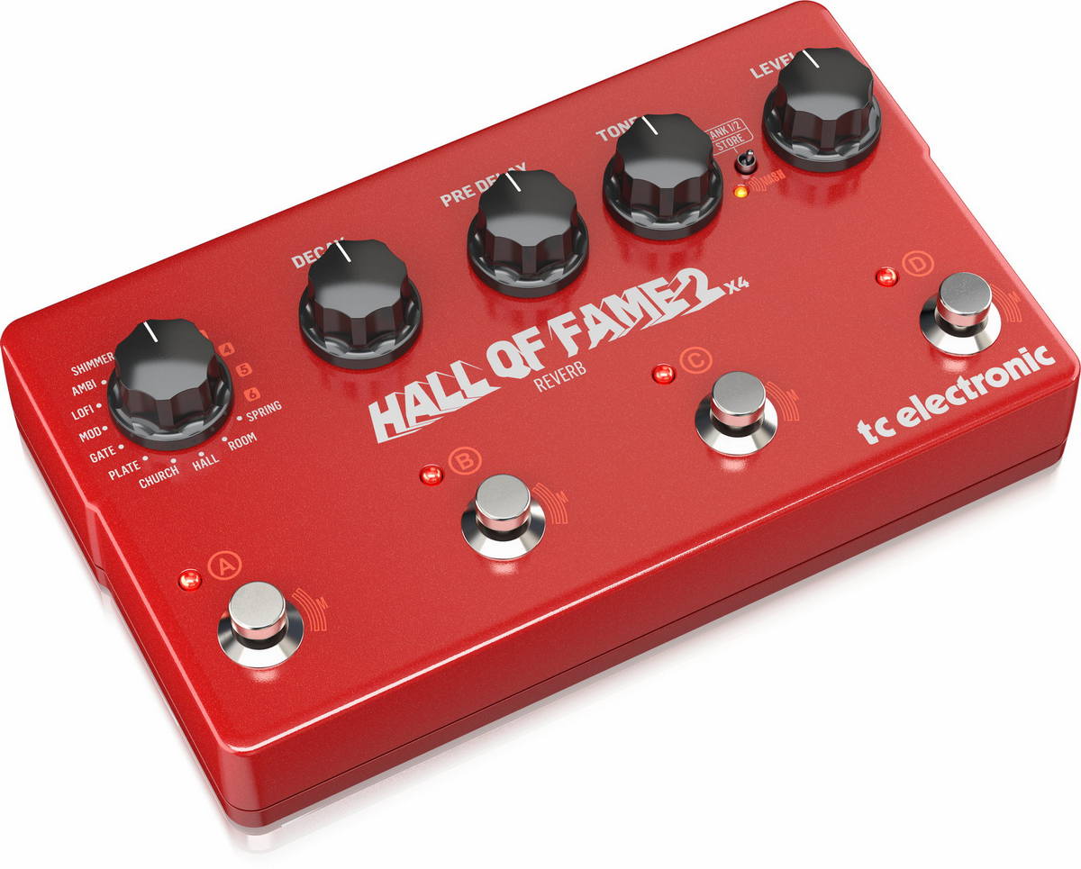 Процессоры эффектов и педали для гитары TC ELECTRONIC Hall Of Fame 2 X4 Reverb, цвет красный - фото 2