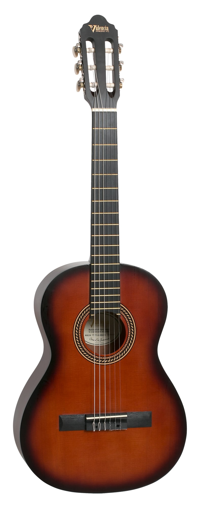 Классические гитары Valencia VC203CSB 3/4 струны для акустической гитары orphee tx620 010 047 фосфорная бронза