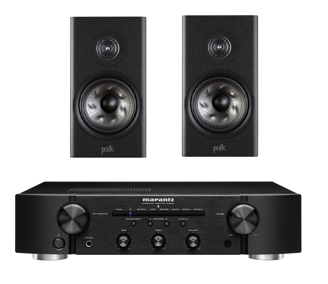 Комплекты 2-х канальные Marantz PM6007 + Polk Audio Reserve R200 black