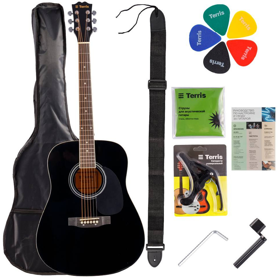 Акустические гитары Terris TD-041 BK Starter Pack 1602 0 96 kit for r3 component pack beginner starter kit mega2560