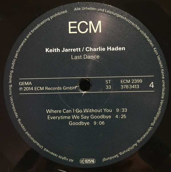 Джаз ECM Keith Jarrett/Charlie Haden, Jarrett/Haden: Last Dance () - фото 3