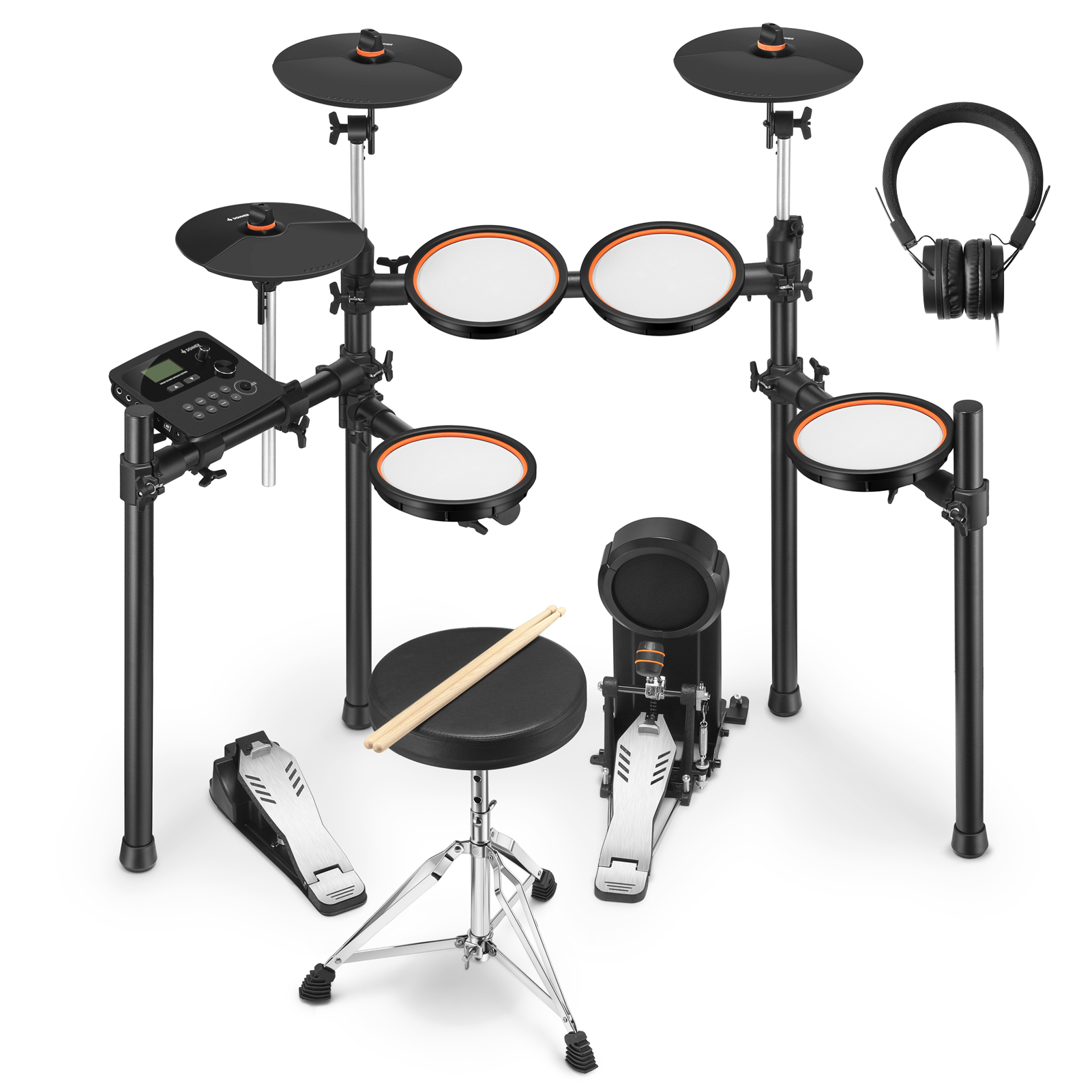 Электронные ударные установки Donner DED-100 5 Drums 3 Cymbals (в комплекте аксессуары)