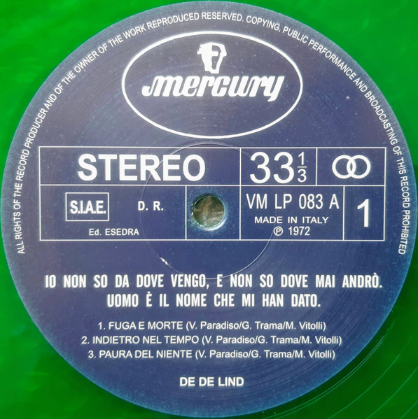 Рок IAO De De Lind - Io Non So Da Dove Vengo…(Coloured Vinyl LP) - фото 5