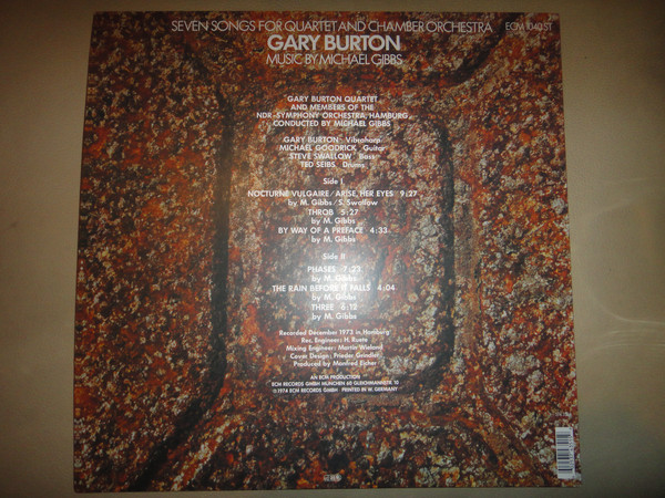 Джаз ECM Burton, Gary, 7 Songs For 4tet And Chamber Orch. (180 Gram) - фото 2