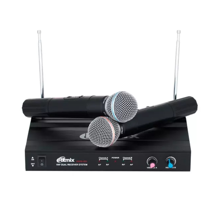 Радиосистемы с ручным микрофоном Ritmix RWM-221 black аудио кабель ritmix rcc 140 black 3 5 мм 3 5 мм плоский кабель 1м