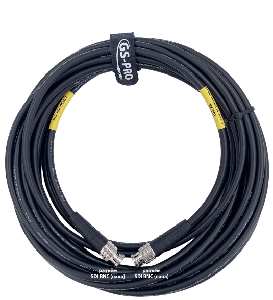 Кабели с разъемами GS-PRO 12G SDI BNC-BNC (black) 15 метров кабели с разъемами gs pro 12g sdi bnc bnc black 10 метров