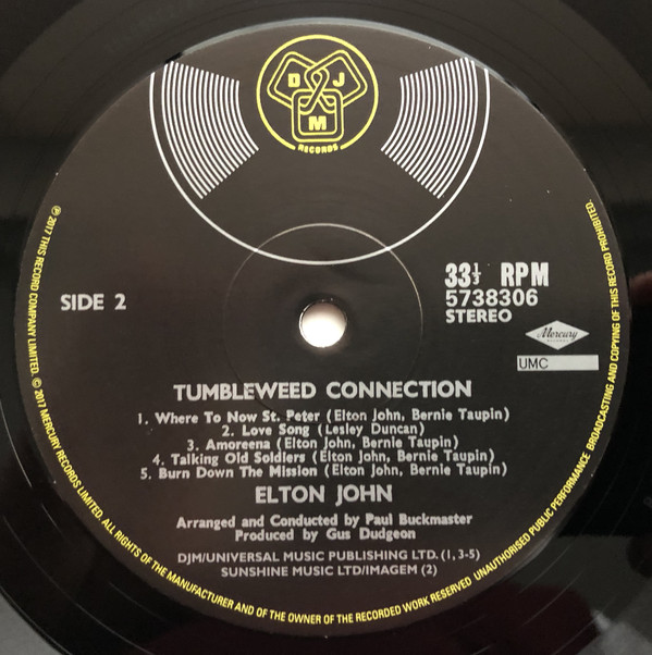 Рок UMC/Mercury UK Elton John, Tumbleweed Connection (Remastered 2017) - фото 4