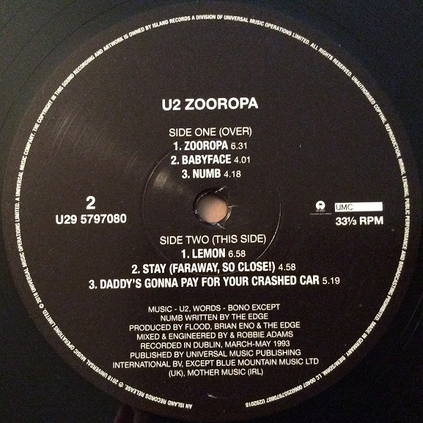 Рок UMC/island UK U2, Zooropa - фото 4