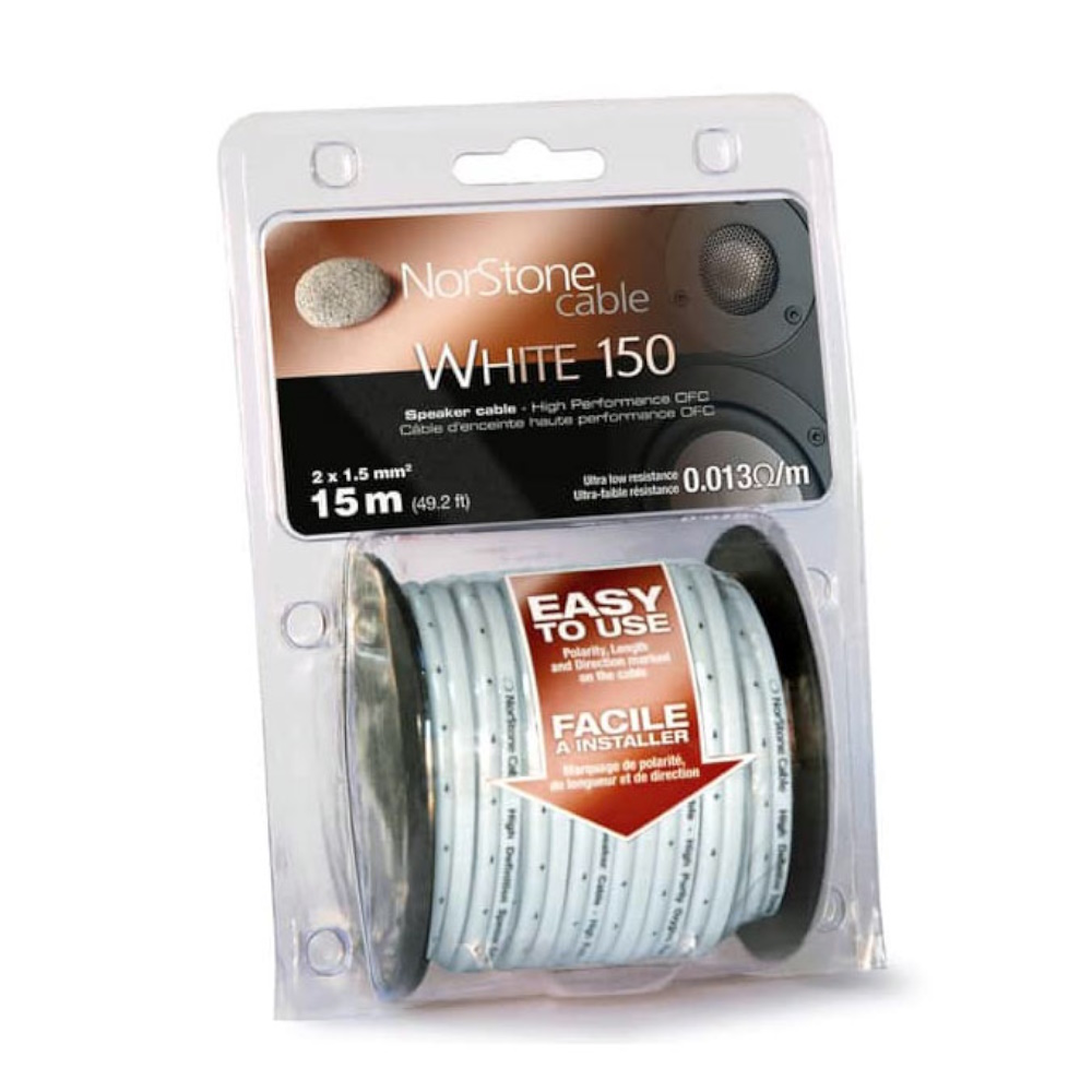 Кабели акустические в нарезку NorStone Classic White W150-15, 15 м кабели акустические в нарезку oehlbach performance speaker cable 2x1 50mm2 clear 20m spool d1c105