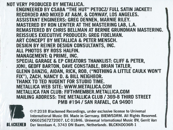 Рок UMC/Mercury UK Metallica, The $5.98 E.P. - Garage Days Re-Revisited (Remastered 2018) - фото 3