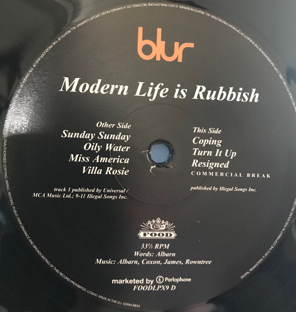 Рок PLG Blur Modern Life Is Rubbish (180 Gram/Gatefold) - фото 3