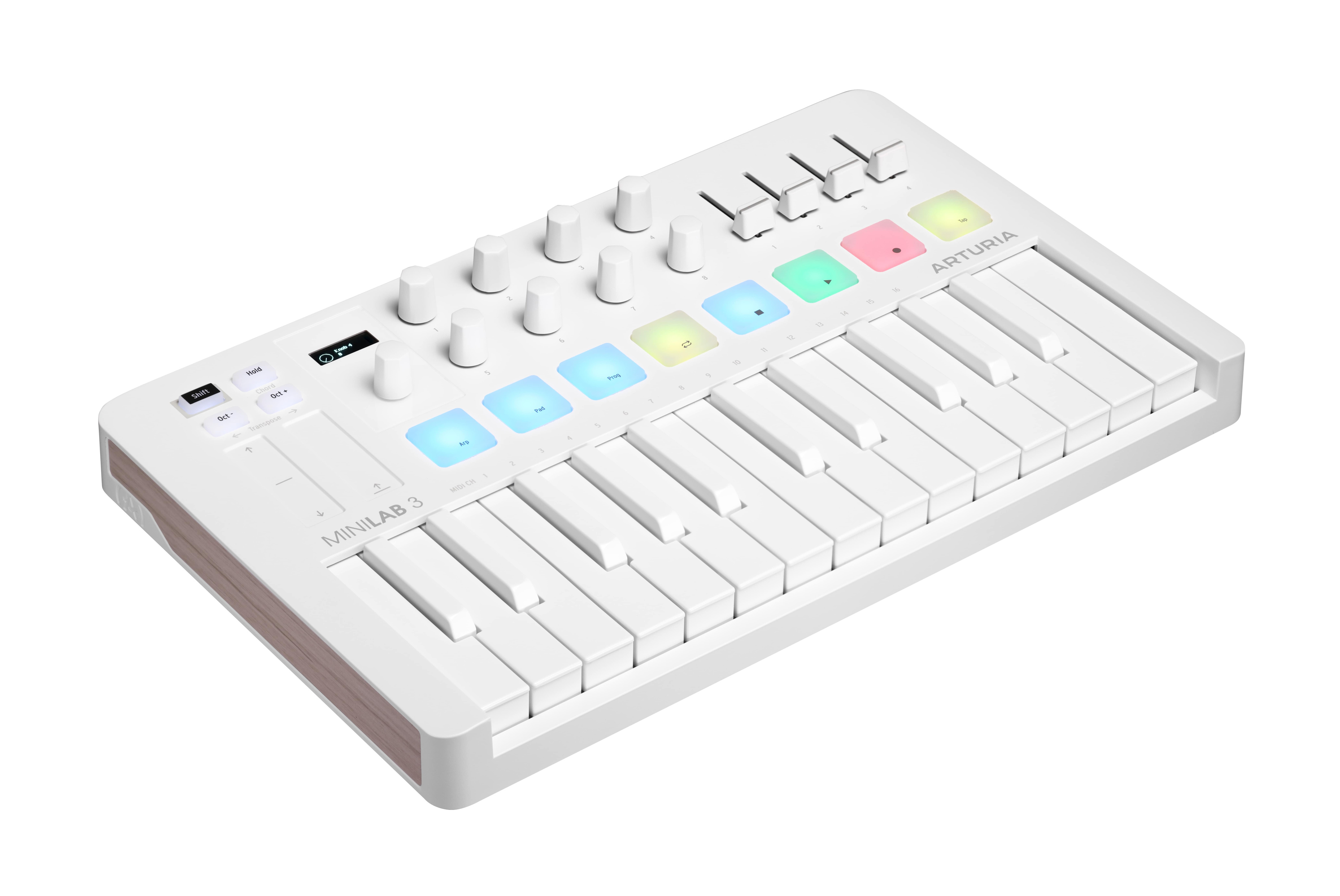 MIDI клавиатуры Arturia MiniLAB 3 Alpine White контроллер midi клавиатуры worlde panda с 25 клавишами и midi контроллер drum pad