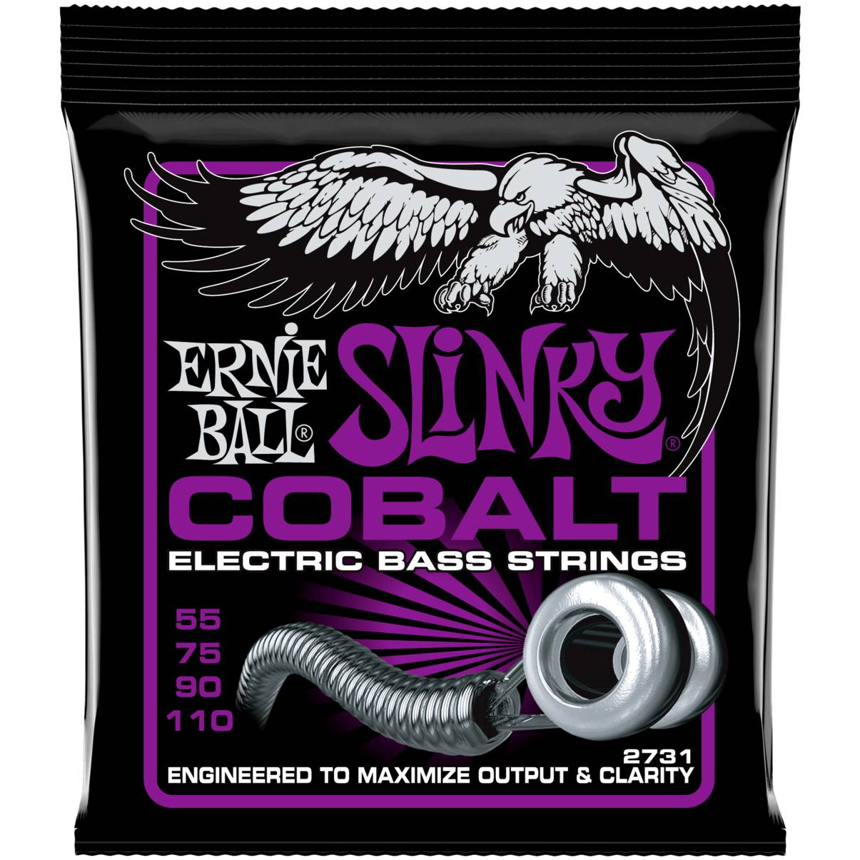 Струны Ernie Ball 2731 Slinky Cobalt Bass Power медиаторы ernie ball 9201 144 шт