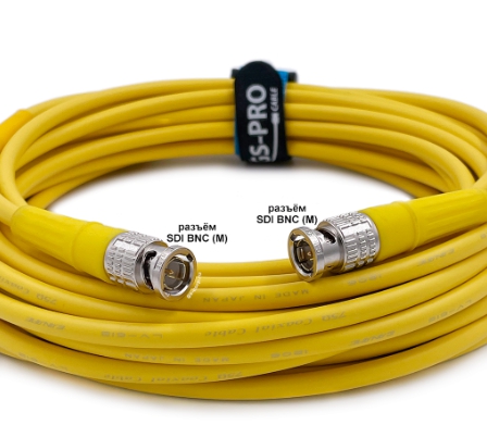 Кабели с разъемами GS-PRO 12G SDI BNC-BNC (yellow) 10 метров