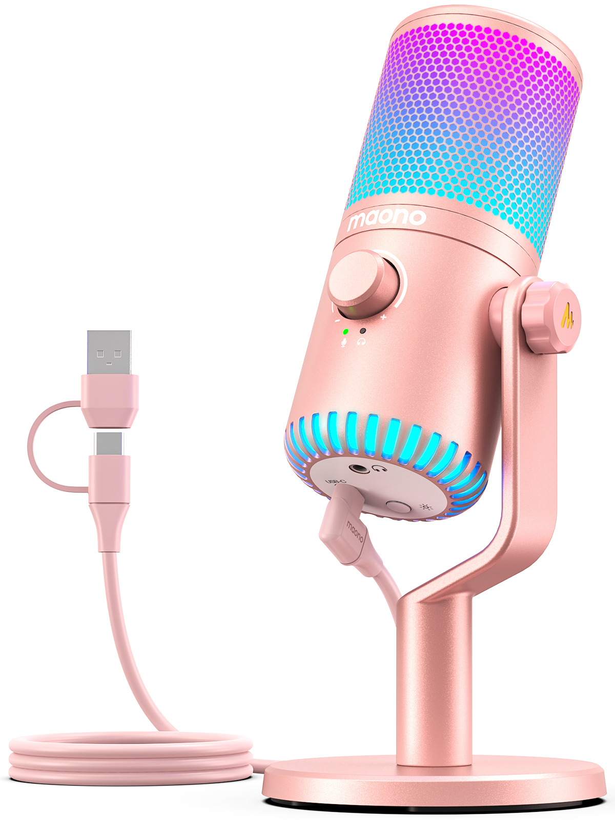 USB микрофоны, Броадкаст-системы Maono DM30RGB Pink микшер maono au am100 g9127