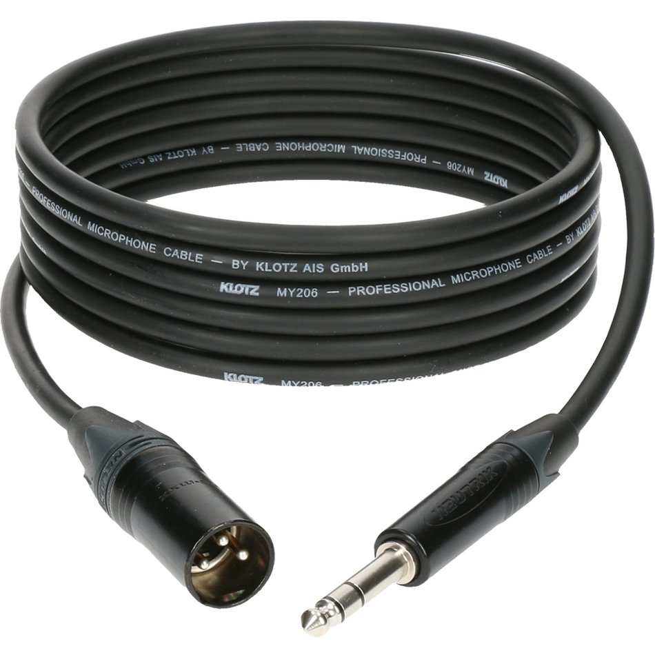 Кабели с разъемами Klotz M1MS1B0200 кабель ugreen av128 10638 6 5mm male to male stereo auxiliary aux audio cable 2м серый