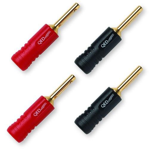 Разъёмы для акустического кабеля QED Screwloc ABS 4mm Banana разъёмы для акустического кабеля wire world set of 8 uni term gold spades w sockets
