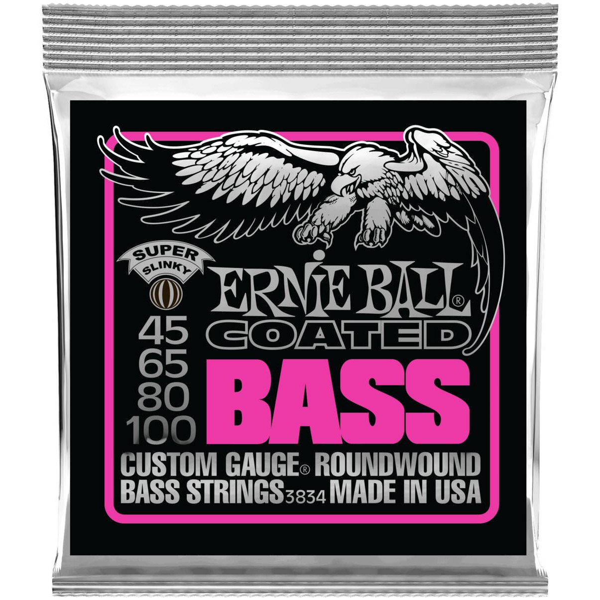 Струны Ernie Ball 3834 Coated Bass Slinky Super струны ernie ball 2070 earthwood acoustic bass